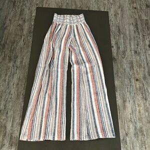 Rewash blue/white/orange stripped boardwalk pants